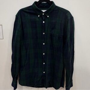 Portuguese Flannel Classic Green and Blue Checkered Men's Shirt